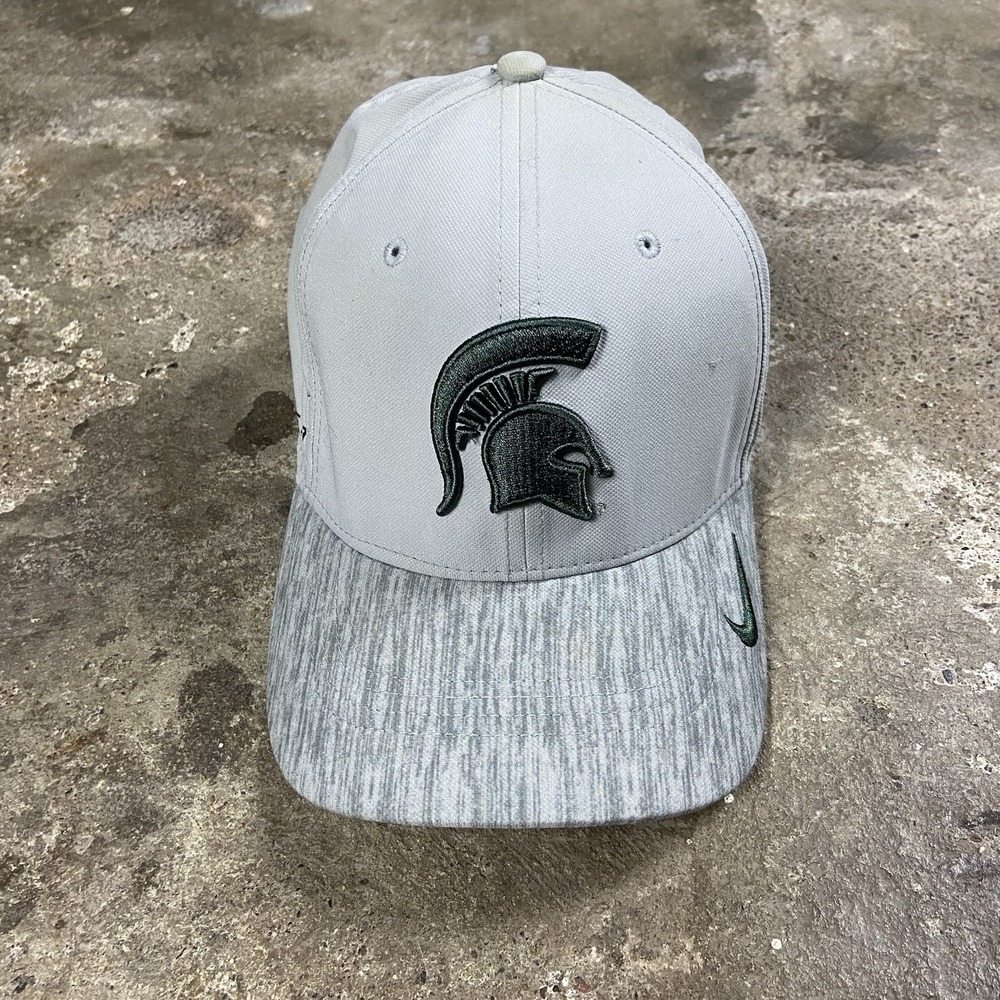 Nike DRI-Fit Michigan State University Cap Strap Back Adjustable Gray Spartans
